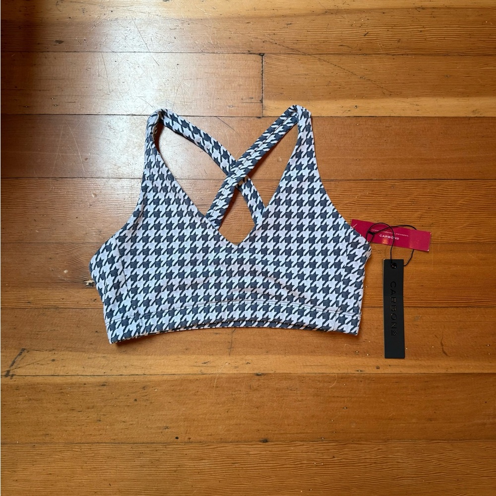 Carbon38 Houndstooth Jaquard Sport Bra Size Small